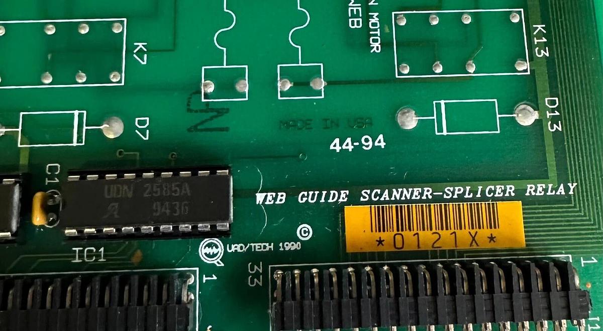 Used QUAD TECH WEB GUIDE 2000 SCANNER-SPLICER AC RELAY BOARD 44-94 / 4494
