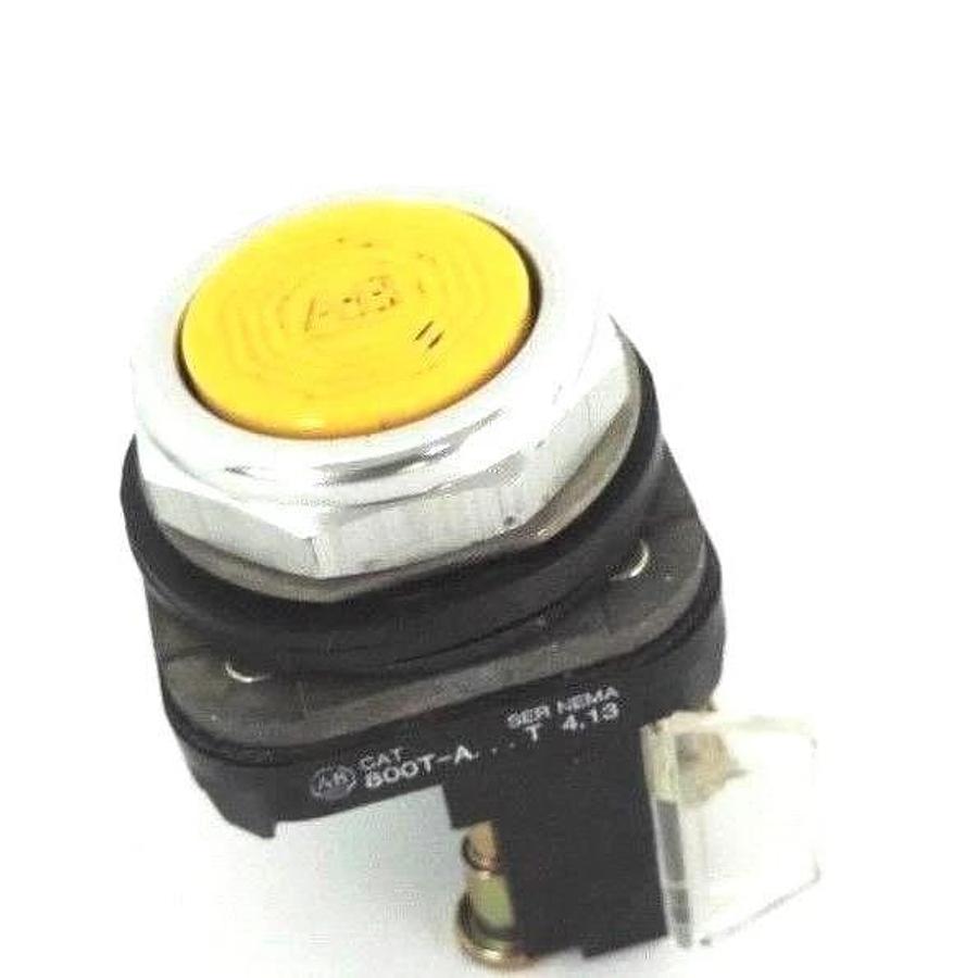 Used ALLEN BRADLEY 800T-A PUSHBUTTON 800TA, SER. T W/ 800T-XD1 SER. D CONTACT BLOCK