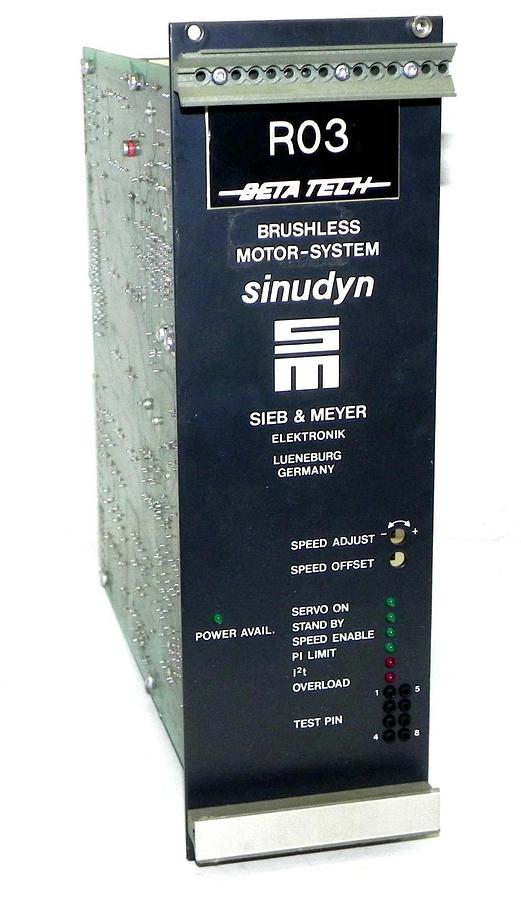 Used SINUDYN SIEB & MEYER 26.44.0007.4 BRUSHLESS MOTOR SYSTEM 26.44.0016.2 TYPE: M