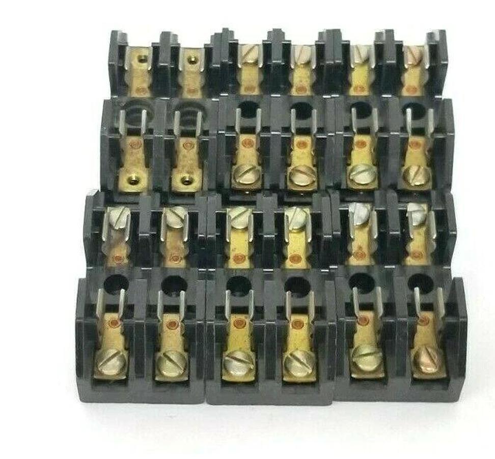 Used LOT OF 6 COOPER BUSSMANN 2808 FUSE HOLDERS 30A, 600V, 2-POLE