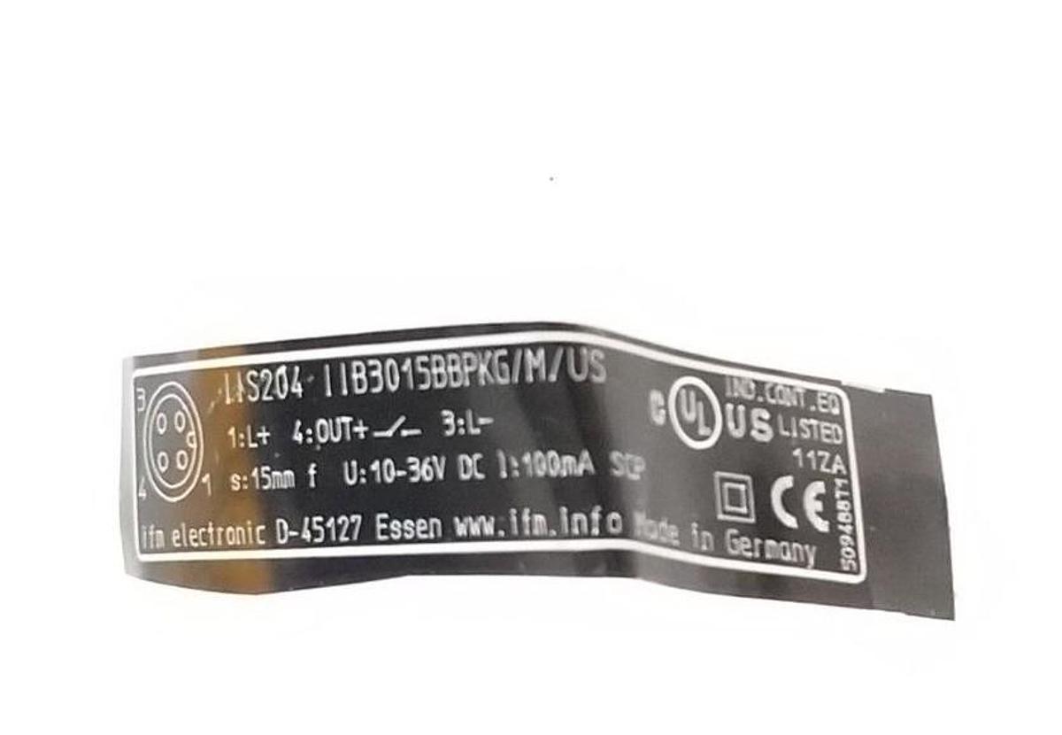 Used NIB IFM EFECTOR IIB3015BBPKG/M/US-104-DPS INDUCTIVE PROXIMITY SENSOR IIS204