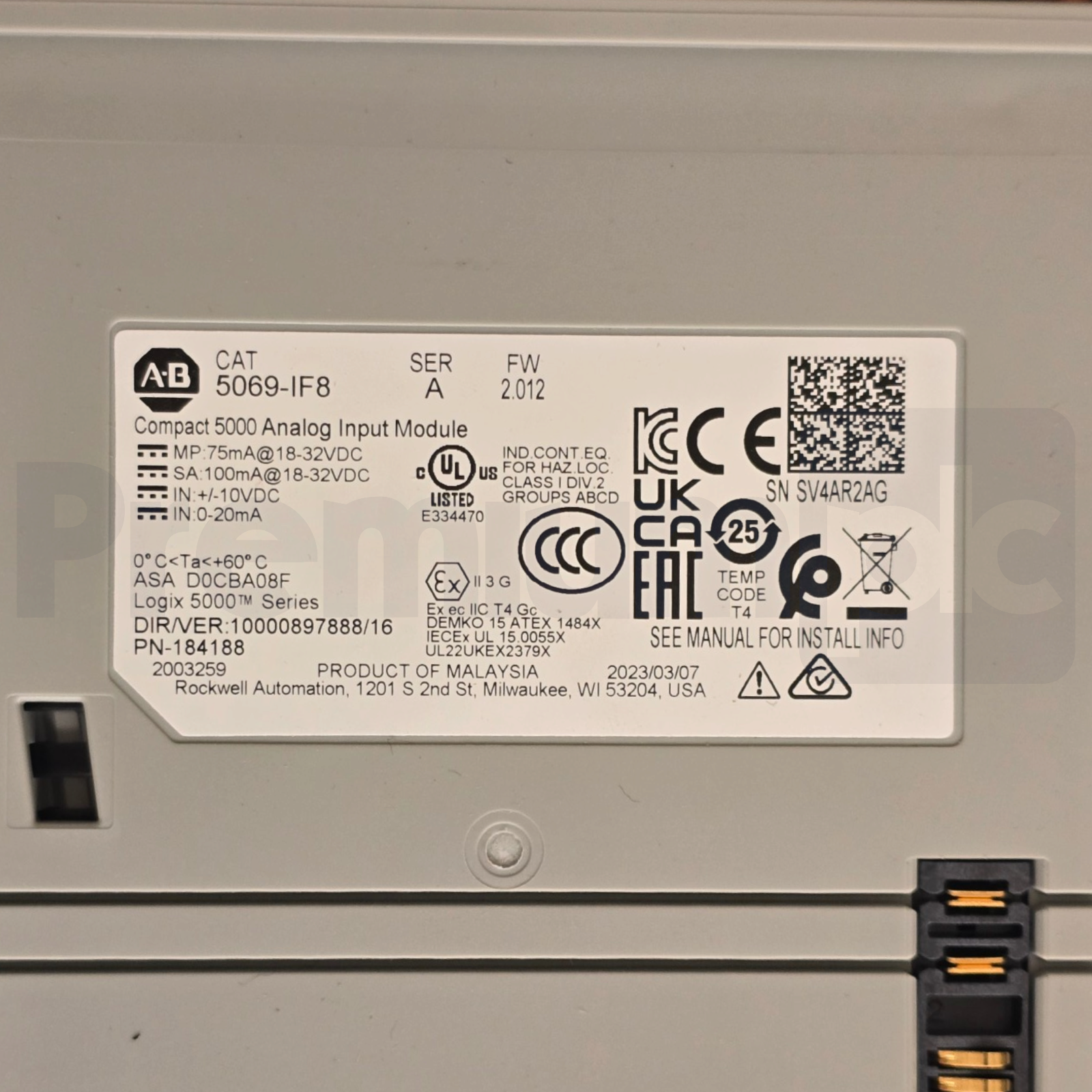 Used Opened Pre-Owned Allen Bradley 5069-IF8 /A Compact 5000 8-Ch Analog Input Module