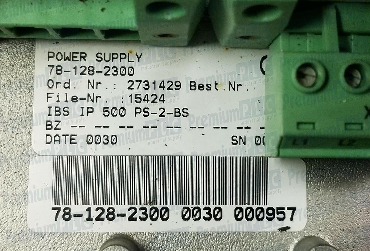 Used PHOENIX CONTACT IBS IP 500 PS-2-BS INTERBUS POWER SUPPLY UNIT 2731429