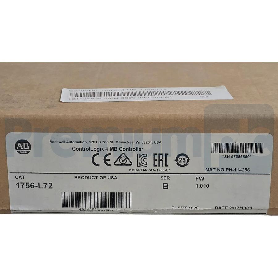 Allen Bradley 1756-L72 /B ControlLogix Logix5572 4MB Controller 1756L72 NSMP 612598876020
