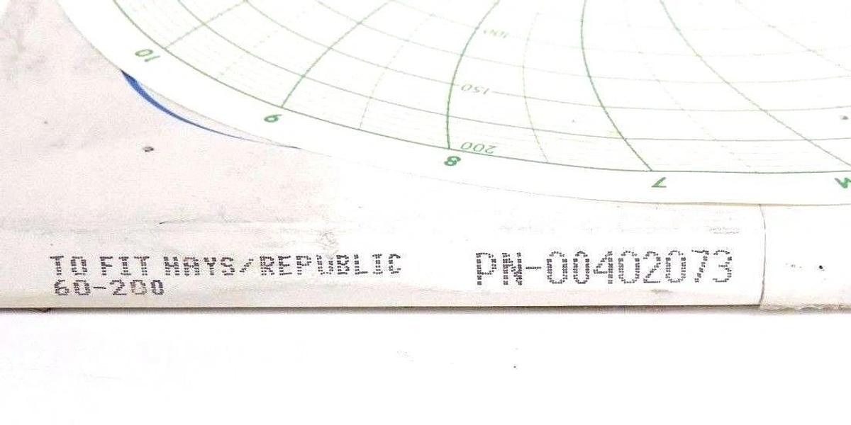 100 NIB GRAPHIC CONTROLS 00402073 RECORDING CHARTS FIT TO HAYS/REPUBLIC 60-200