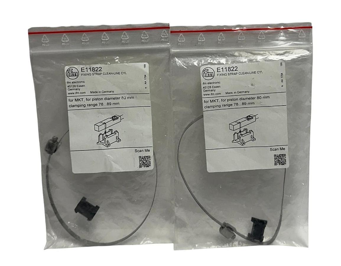 2 IFM E11822 OEM FIXING STRAP CLEAN-LINE CYL FOR MKT 80mm RANGE- 78-89mm NSMP