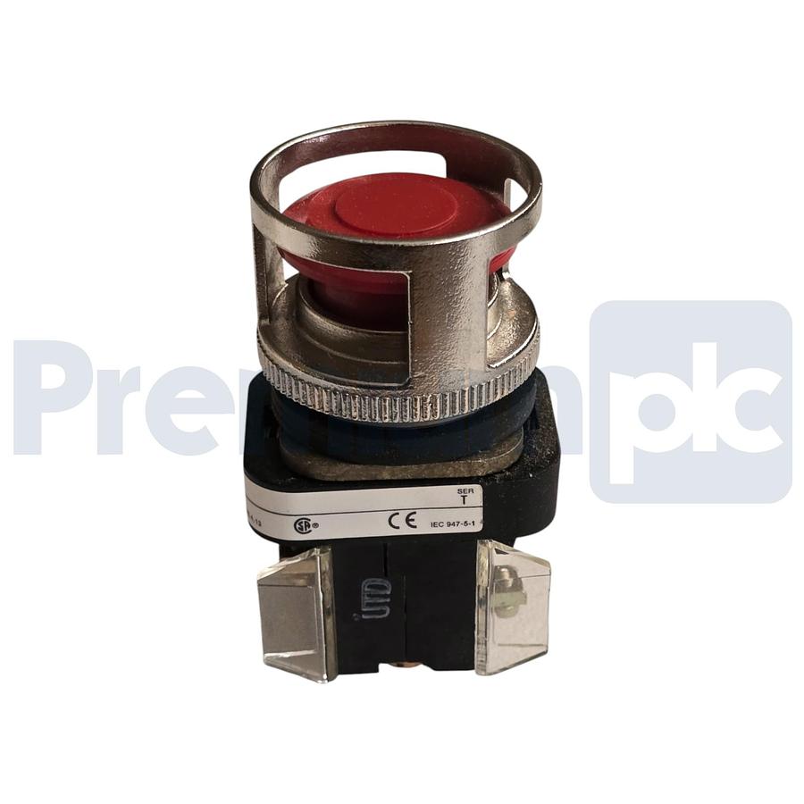 Used ALLEN BRADLEY 800T-FX6A1 /T 30mm RED 2-POS. PUSH/PULL PB 800TFXA1 w/GUARD NSNP