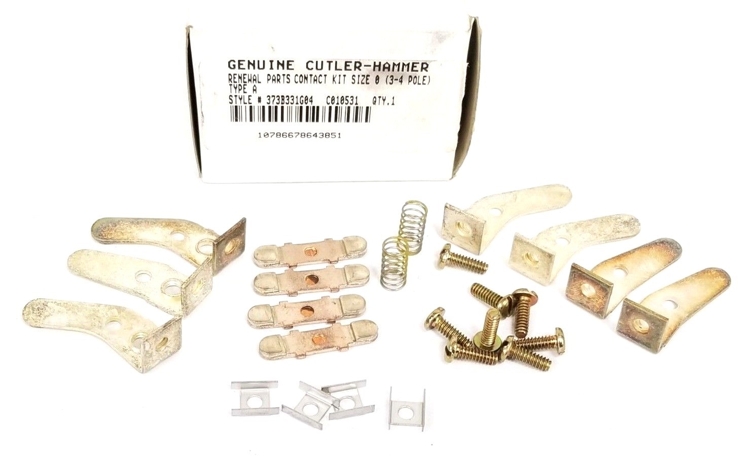 Used NEW CUTLER HAMMER 373B331G04 CONTACT KIT SIZE 0 3-4 POLE TYPE A (INCOMPLETE)