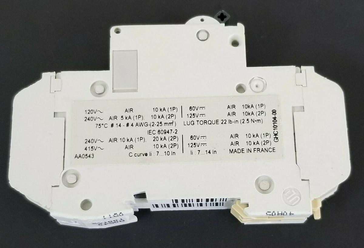 Used LOT OF 5 MERLIN GERIN CAT. NO. 60101 MULTI9 C60 CIRCUIT BREAKERS C1A 240V-60V