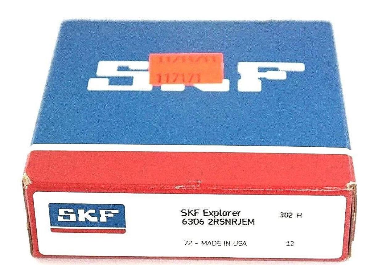 Used NIB SKF 63062RSNRJEM BALL BEARING 2SEAL 72X30X19MM SNAP RING 6306 2RSNRJEM