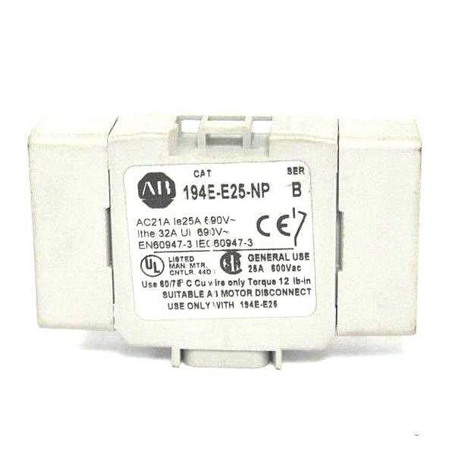 Used ALLEN BRADLEY 194E-E25-NP AUXILIARY CONTACT SER. B, 194EE25NP