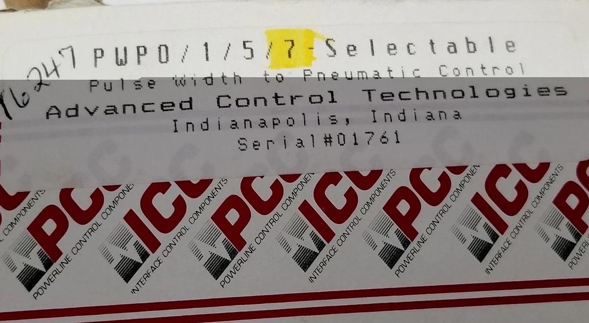 Used NIB ADVANCED CONTROL TECH. PWP0/1/5/7-SELECTABLE PULSE WIDTH TO PNEUMATIC