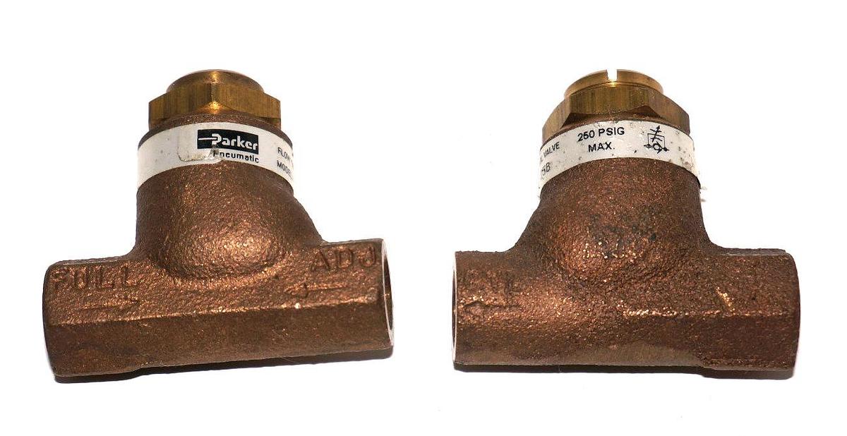Used LOT OF 2 NEW PARKER S25B CONTROL VALVES 1/4 IN