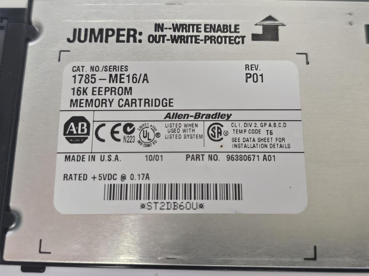 Used ALLEN BRADLEY 1785-ME16 16K EEPROM MEMORY CARTRIDGE 1785ME16 REV. P01