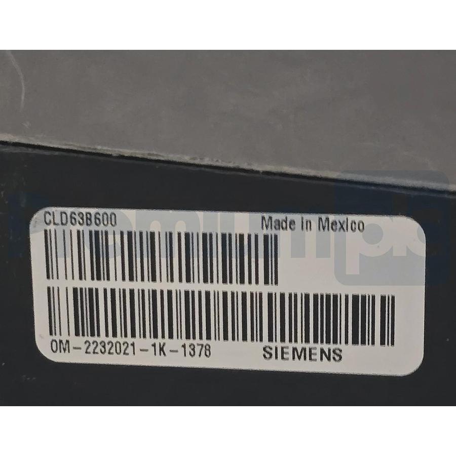 Siemens CLD63B600 Sentron Circuit Breaker 600A 600V 3-Pole LD Frame w/ Trip NSMP