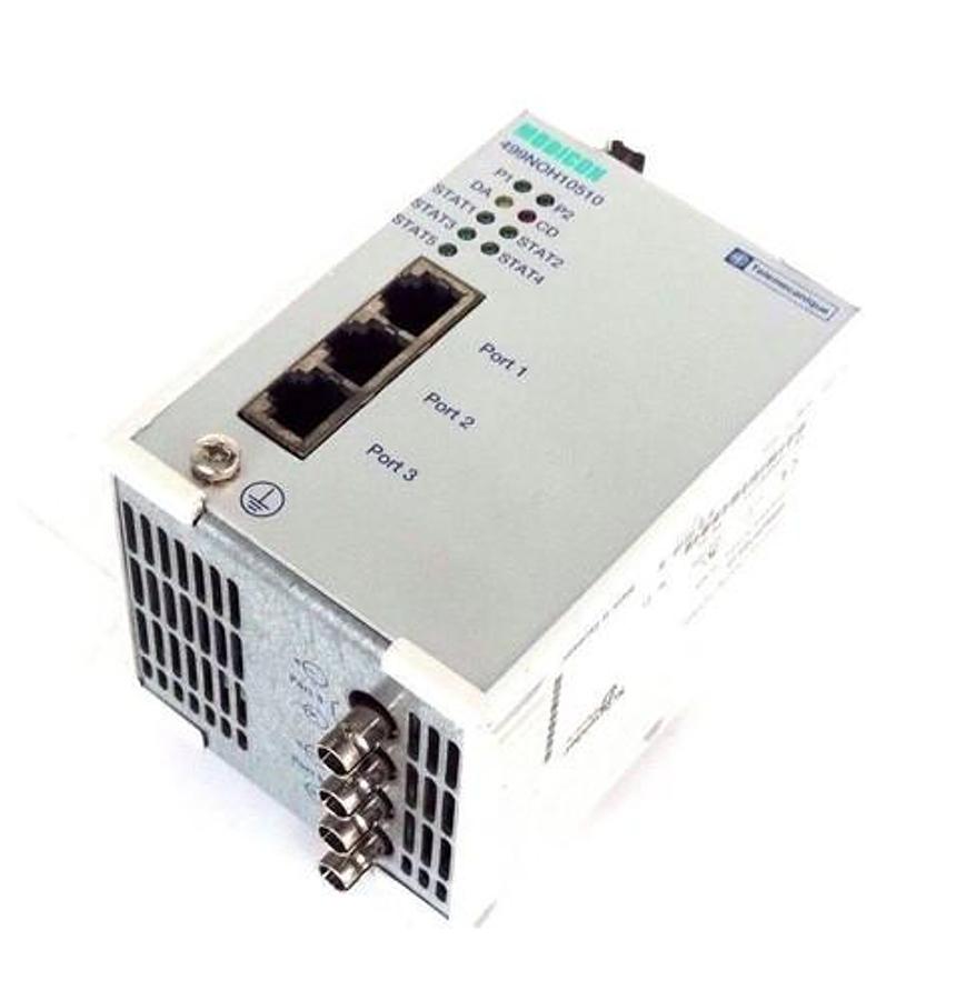 Used MODICON 499NOH10510 ETHERNET CABLING SYSTEM CONNEXIUM 3TP/2FL 10 HUB