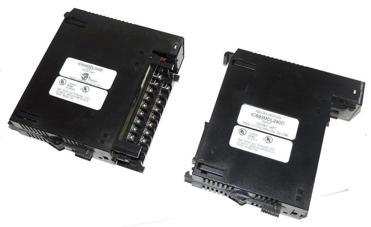 Used LOT OF 2 GE FANUC IC693MDL240D INPUT MODULES 120VAC INPUT 16POINT