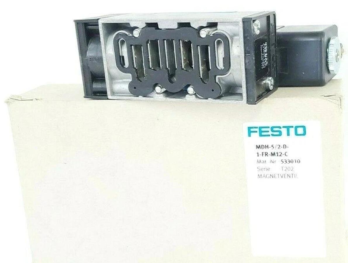 Used NIB FESTO MDH-5/2-D-1-FR-M12-C SOLENOID VALVE MAT. NR. 533010 SERIE: T202