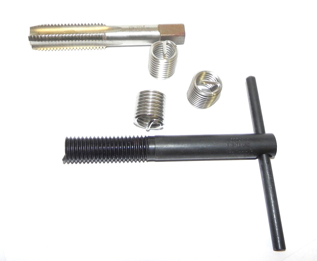 Used HELICOIL THREAD REPAIR LOT, INCLUDES 5/8-11 INSERTS, 5/8-11 TAP,5/8-11 MANDREL