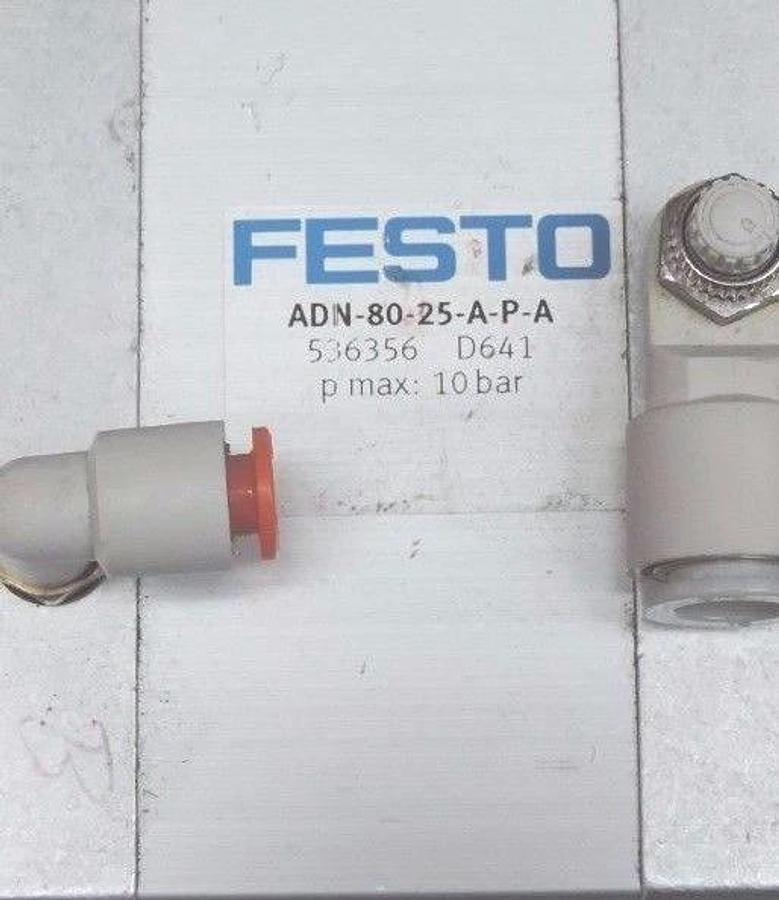 Used FESTO ADN-80-25-A-P-A PNEUMATIC CYLINDER P/N 536356 D641 10BAR MAX PRESSURE