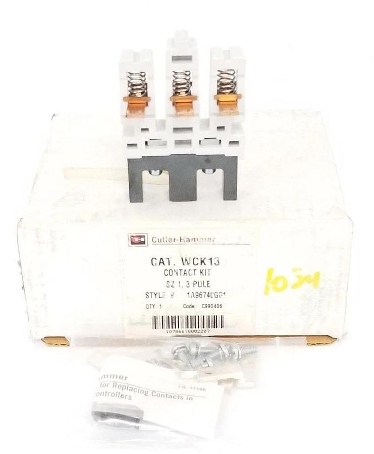 Used NIB CUTLER-HAMMER WCK13 CONTACT KIT SIZE 1, 3 POLE STYLE: 1A96740G01