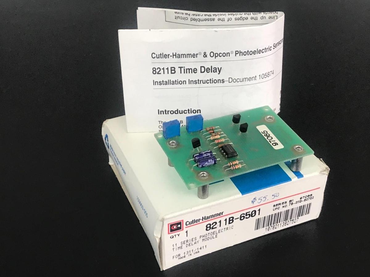 Used NEW CUTLER-HAMMER 8211B-6501 SER: B1, 11 SERIES PHOTOELECTRIC TIME DELAY MODULE
