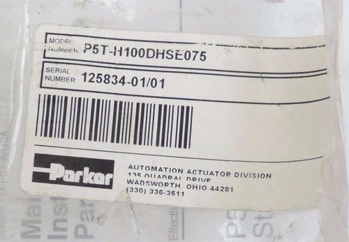 Used NEW PARKER P5T-H100DHSE075 SHORT-STROKE THRUSTER 145PSI P5TH100DHSE075