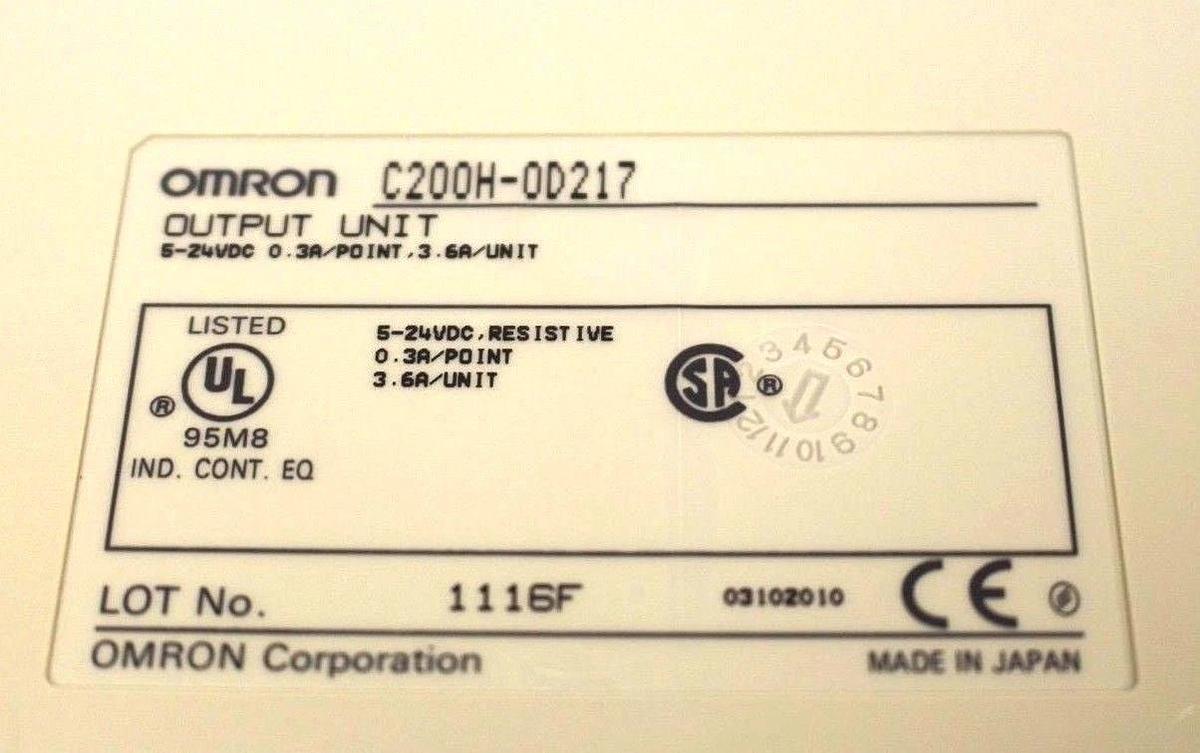 Used NIB OMRON C200H-OD217 OUTPUT MODULE 5-24VDC 0.3A/POINT, 3.6A/UNIT C200HOD217