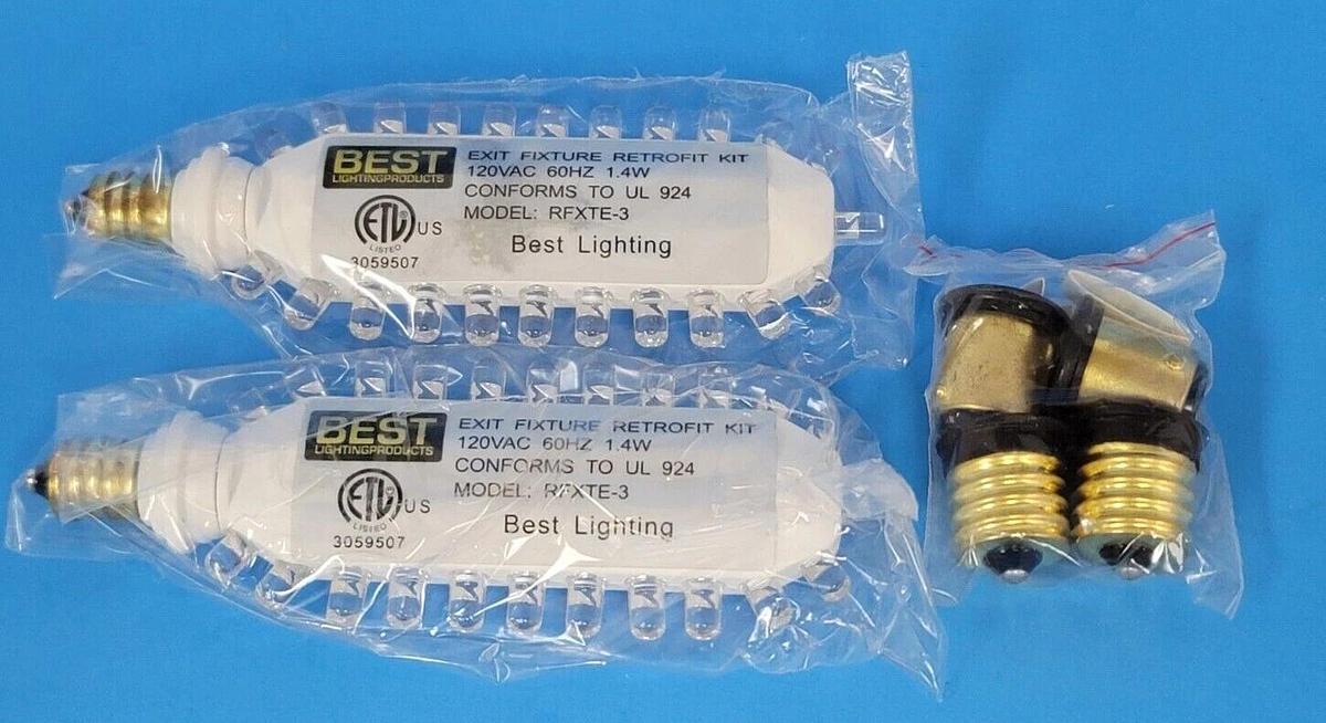 Used NIB MULE LIGHING INC. 948200-BP FIXTURE EXIT RETROFIT KIT 120VAC 60HZ 1.4W 2PK