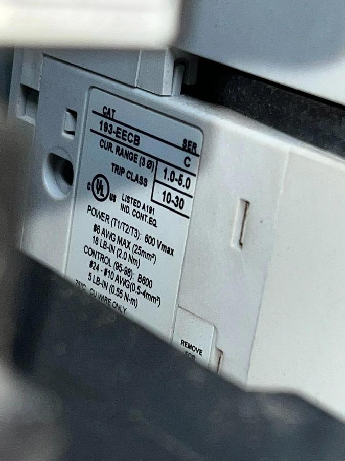 Used Allen Bradley 2107B-BABD-7FEEC Centerline 2100 MCC Bucket Size 1 Reversing
