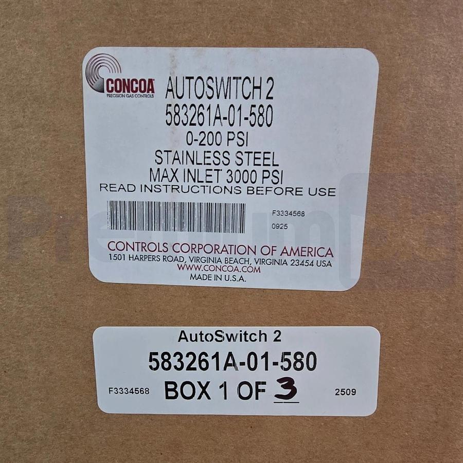 Used CONCOA 583 Series AutoSwitch 2 Gas Delivery System Kit w/ Altos 2 Alarm & Accs.