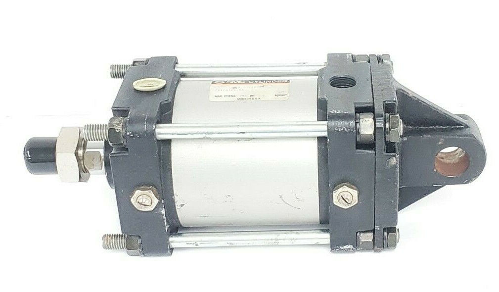 Used SMC CA1CN100-55 PNEUMATIC CYLINDER, 150PSI, 9.9KGF/CM^2, CA1CN10055