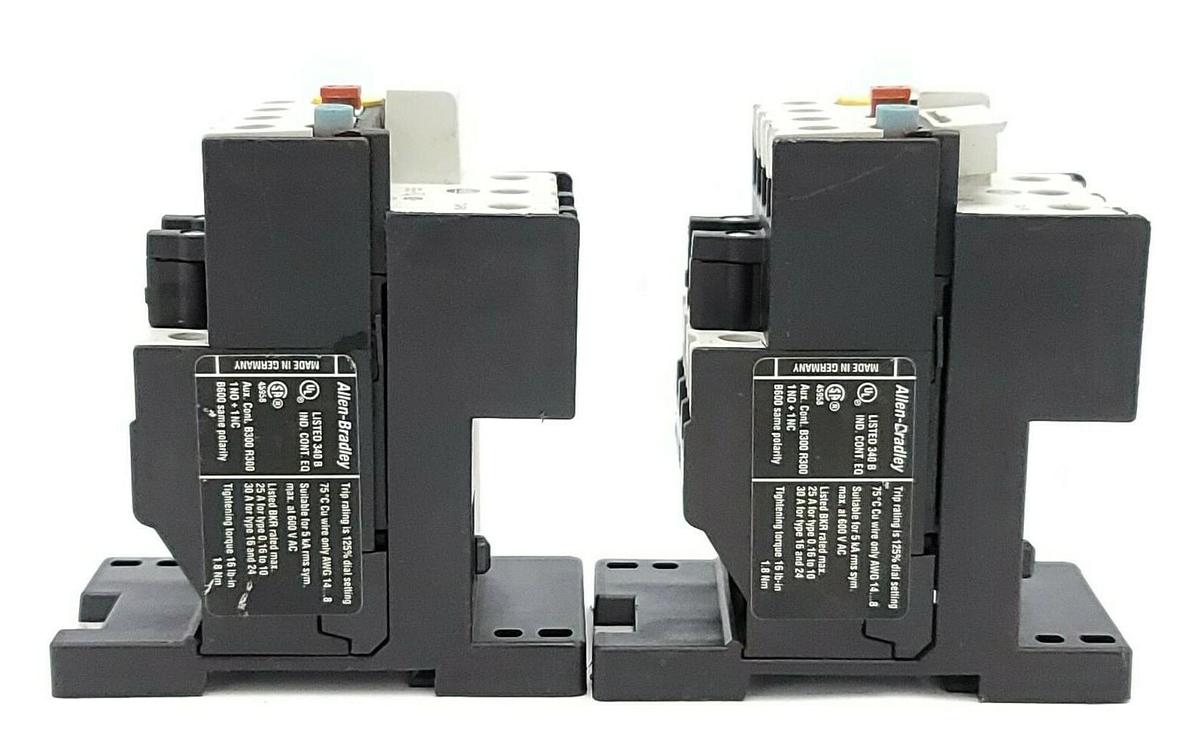 Used LOT OF 2 ALLEN BRADLEY 193-TAB24 OVERLOAD RELAYS 1.6-2.4 AMP SER. B