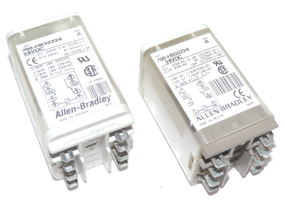 Used LOT OF 2 ALLEN BRADLEY 700-HB32Z24 RELAYS 700HB32Z24, SER. A & B, 1 EACH