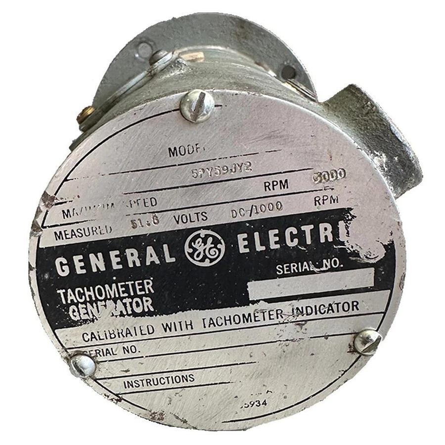 Used GE MOTORS 5PY59JY2 DC TACH GENERATOR D123 ENCLOSED / BALL BEARING 50VDC/1000RPM