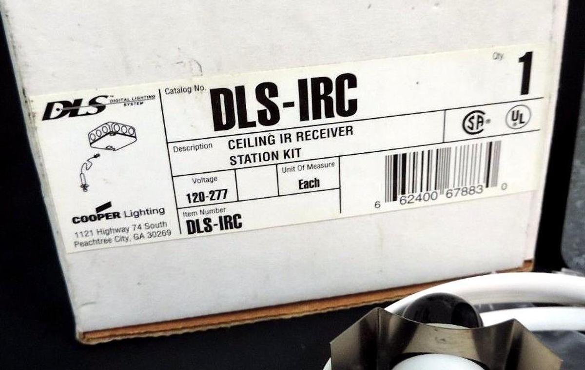 NIB DLS COOPER LIGHTING DLS-IRC CEILING IR RECEIVER STATION KIT 120-277V