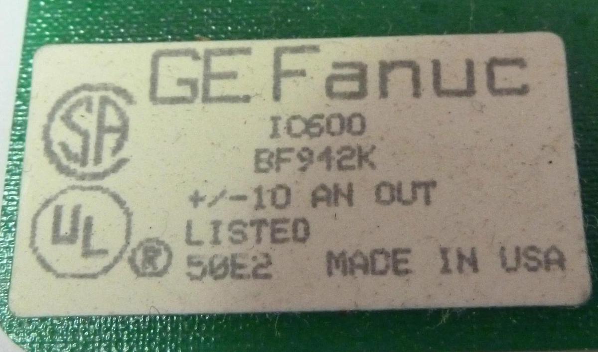 Used GE FANUC IC600BF942K ANALOG OUTPUT BOARD +/- 10 AN OUT