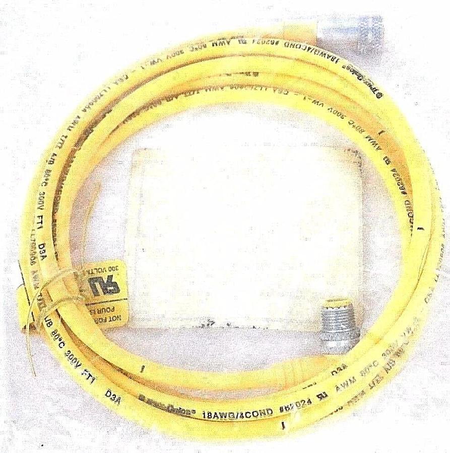 Used NIB TREX-ONICS 63926 REV.C 300V 4POLE MALE/FEMALE EXTENSION 2 METER CORD LEAD