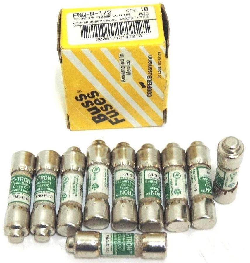 Used NIB COOPER BUSSMANN FNQ-R-1/2 CC-TRON CC FUSE (BOX OF 10)
