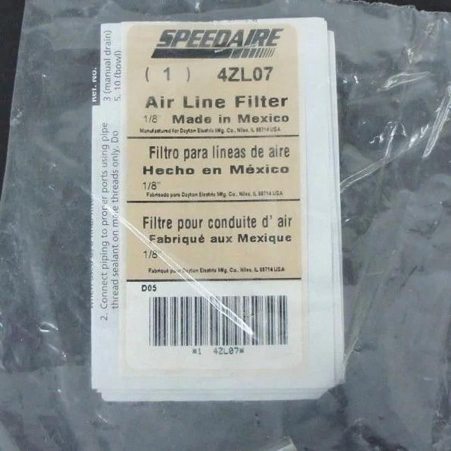 NEW SPEEDAIRE 4ZL07 AIR LINE FILTER 1/8"