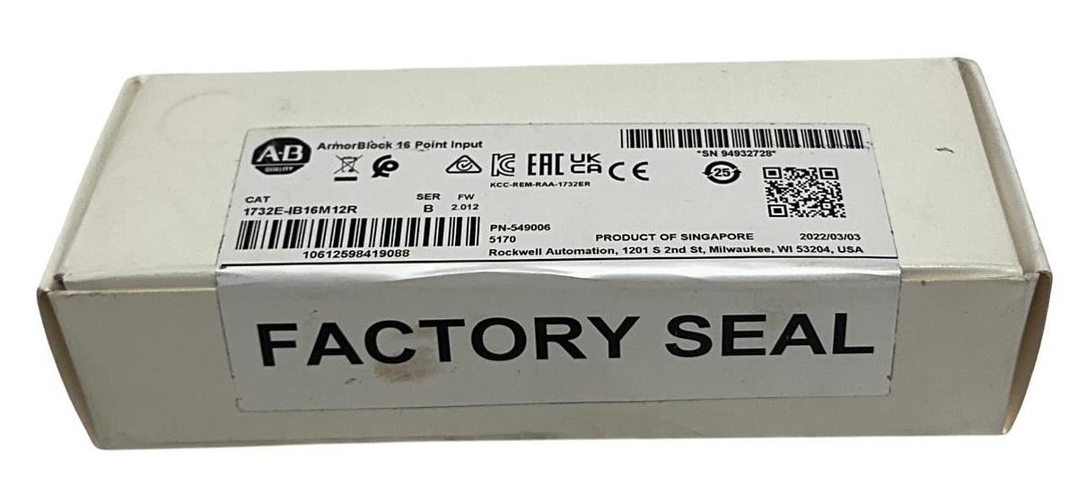Used ALLEN BRADLEY 1732E-IB16M12R /B ArmorBlock 16-PT INPUT MODULE EtherNet/IP NSFS