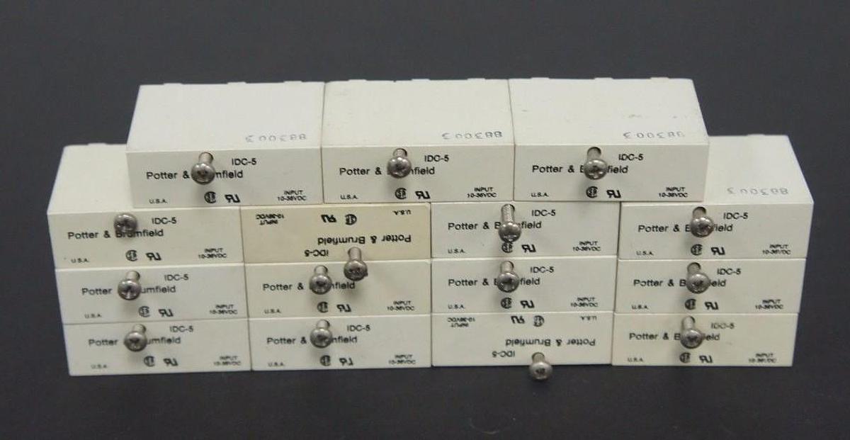 Used LOT OF 15 POTTER & BRUMFIELD IDC-5 I/O MODULES IDC5, 10-36 VDC
