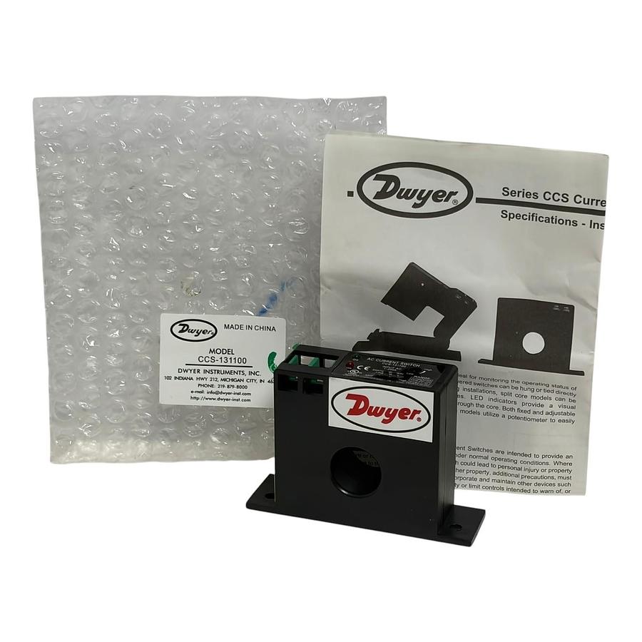Used Dwyer CCS-131100 Solid Core AC Current Switch Adjustable 1-200A New Surplus