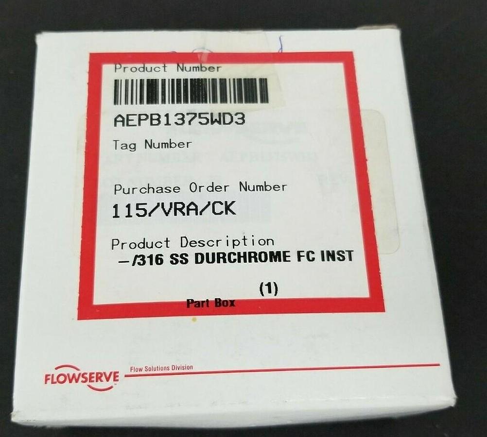 NIB FLOW SERVE AEPB1375WD3 -/316 SS DURCHROME FC INST