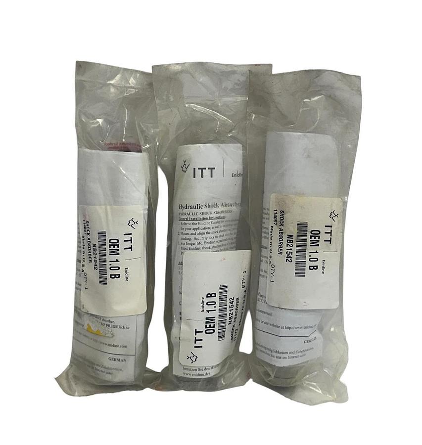 Used 3 ITT ENIDINE OEM 1.0B / NB21542 HYDRAULIC SHOCK ABSORBERS OEM 1'' THREAD NSFS