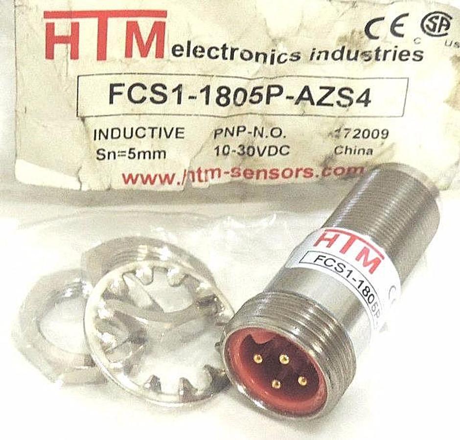 Used NEW HTM ELECTRONICS FCS1-1805P-AZS4 INDUCTIVE PROXIMITY SENSOR 10-30VDC