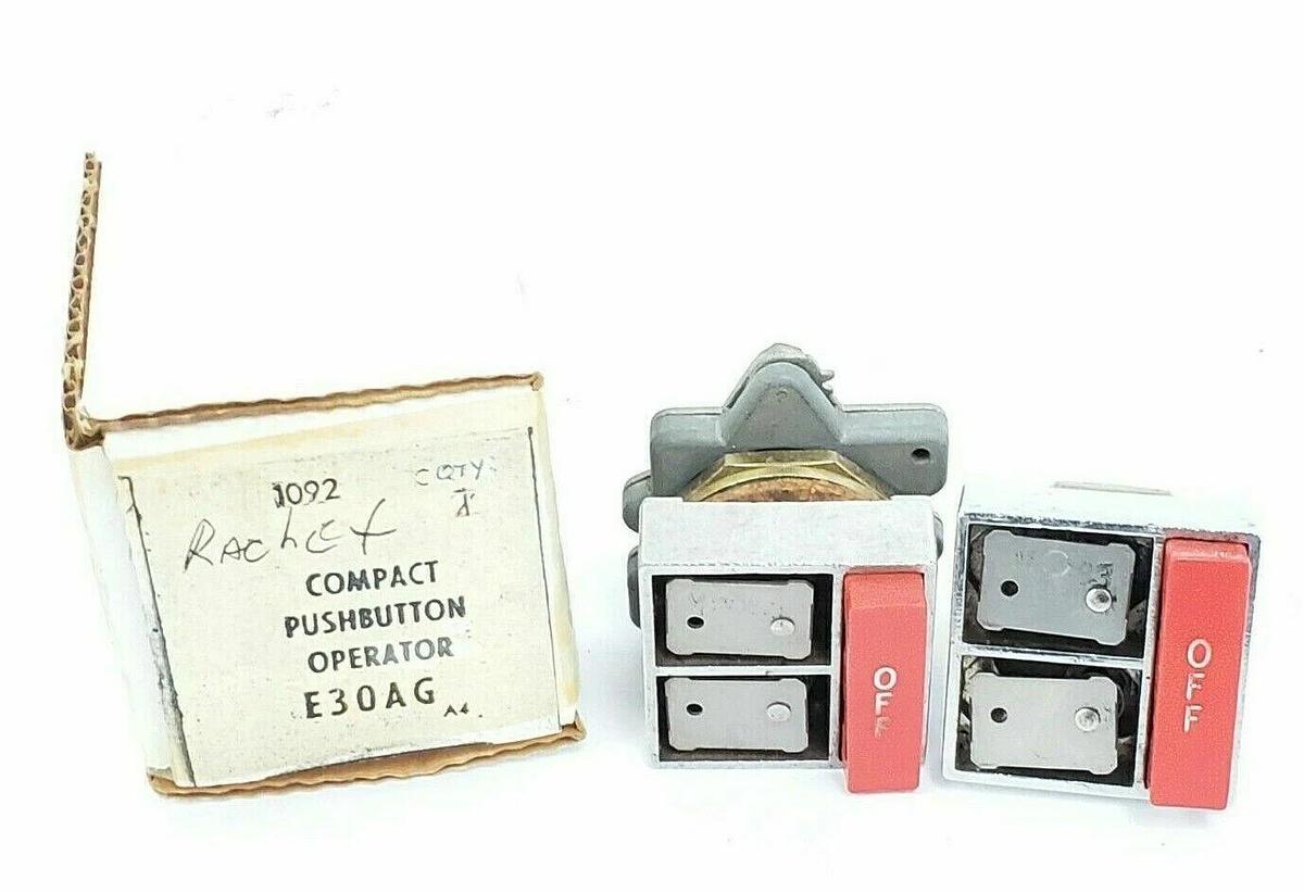 Used (2) EATON CUTLER-HAMMER E30AG COMPACT PUSHBUTTON OPERATORS SER. A4 (INCOMPLETE)