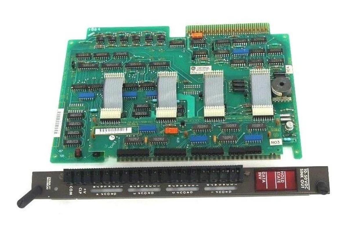 Used GENERAL ELECTRIC IC600YB923A 10-50V SINK MODULE W/LIGHTS IC600FP923A FACEPLATE