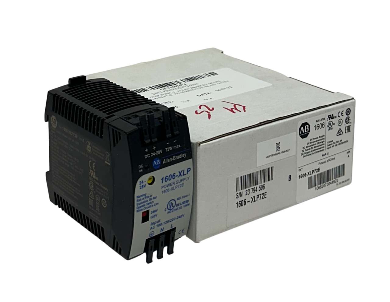 Used ALLEN BRADLEY 1606-XLP72E /A BULLETIN 1606 DC POWER SUPPLY 72W 24VDC OUTPUT NSMP