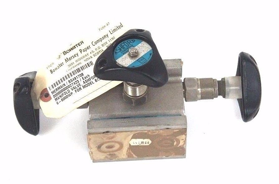 Used NEW ASHFORD CONTROLS MB04-H3 MANIFOLD VALVE 6-6000WP, 000000000027423, H36 FLG